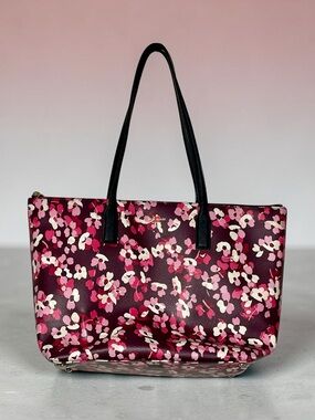 Kate Spade New York Young Lane Deep Cherry Nyssa Coated Canvas Tote
